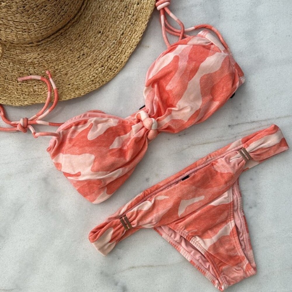 NWT Vix Paula Hermanny Camu Light Pink Bikini Set